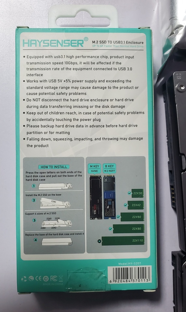 External NVME Gen 3x4 SSD Case 3.1